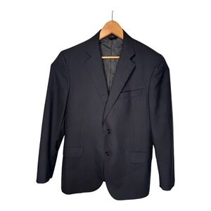 Jack Spade Mens 42 Wool Sport Coat Blazer Black 2 Button Made USA Career Formal